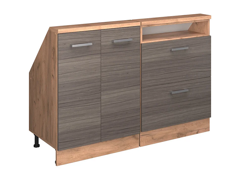 Ensembles de meuble de rangement sous pente gris noble/chêne doré 120x46x81.6 rion