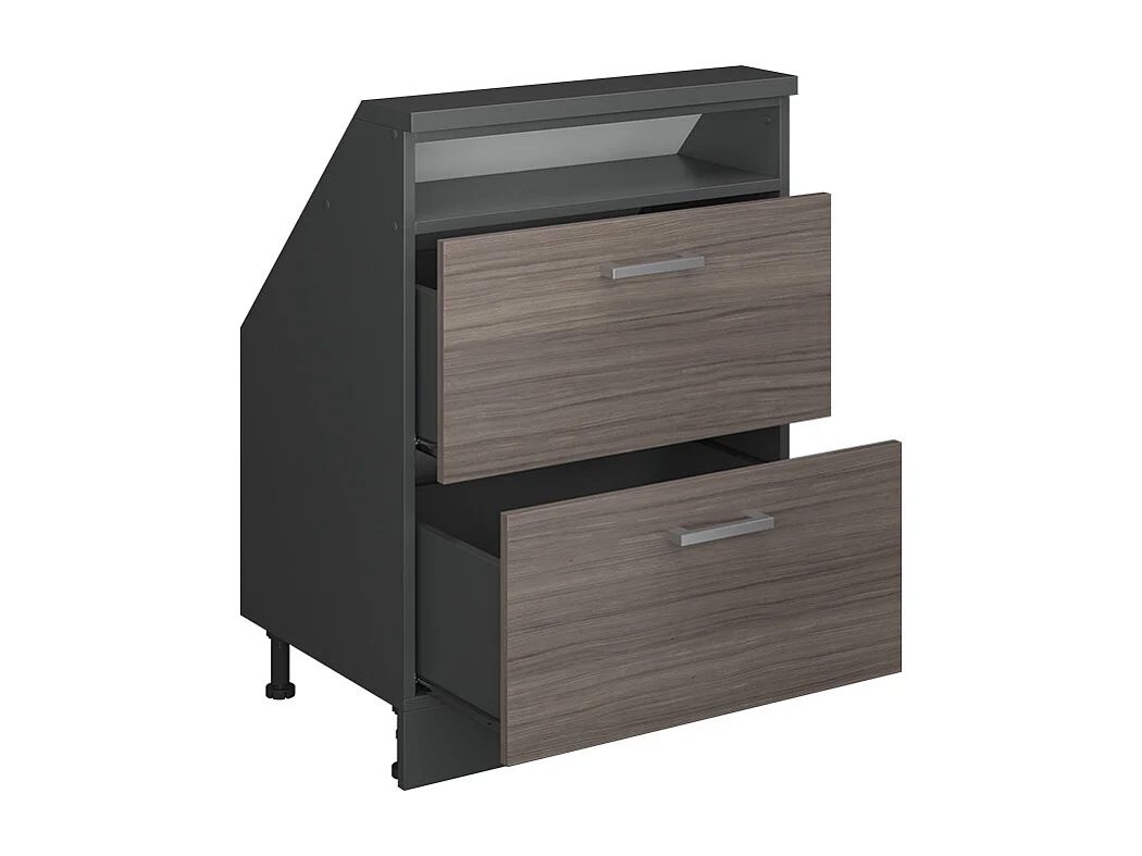 Meuble de rangement sous pente gris noble/anthracite 60x46x81.6 rion