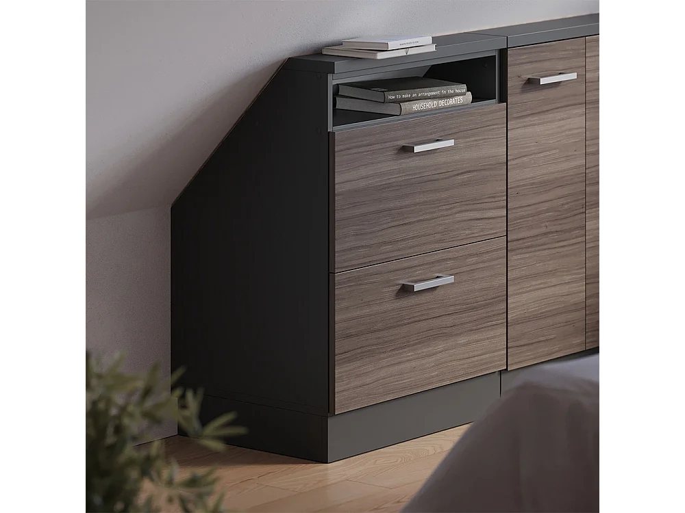 Meuble de rangement sous pente gris noble/anthracite 60x46x81.6 rion