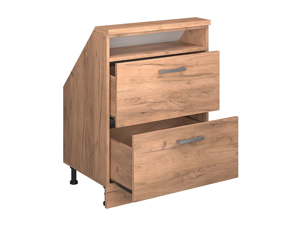 Meuble de rangement sous pente chêne de force doré 60x46x81.6 rion