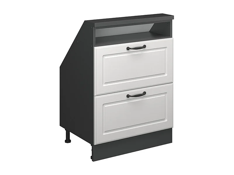 Meuble de rangement sous pente blanc cottage/anthracite 60x46x81.6 rion