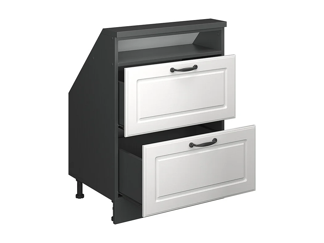 Meuble de rangement sous pente blanc cottage/anthracite 60x46x81.6 rion