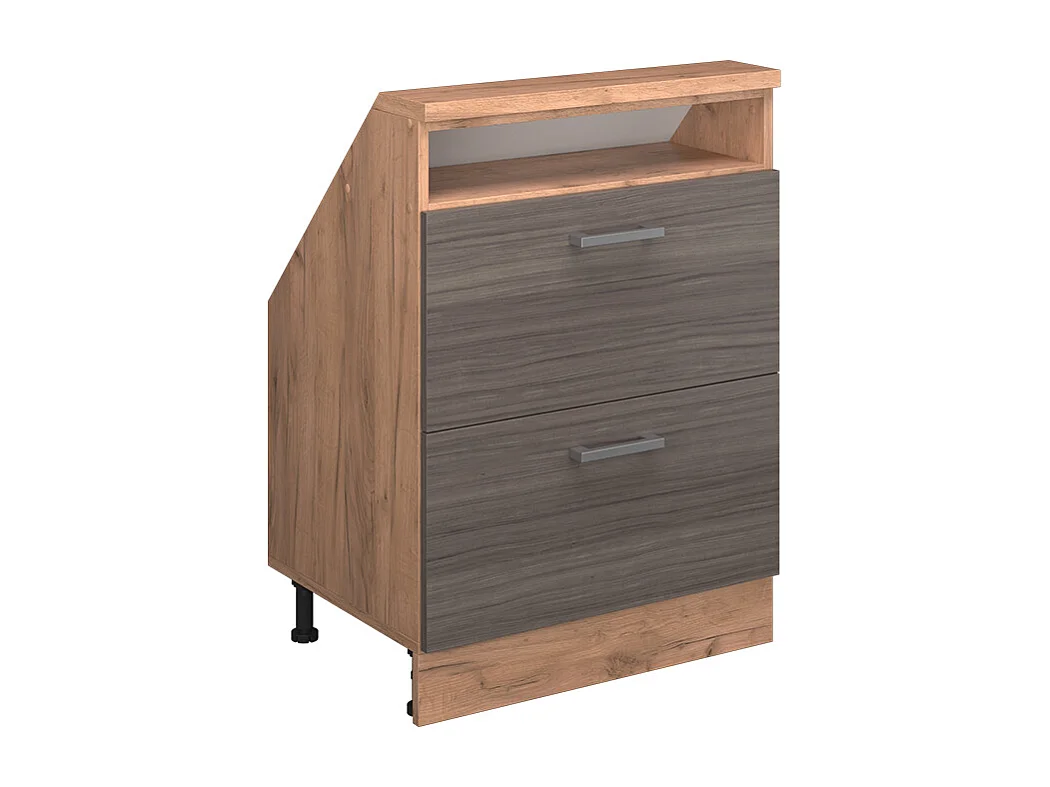 Meuble de rangement sous pente gris noble/chêne doré 60x46x81.6 rion