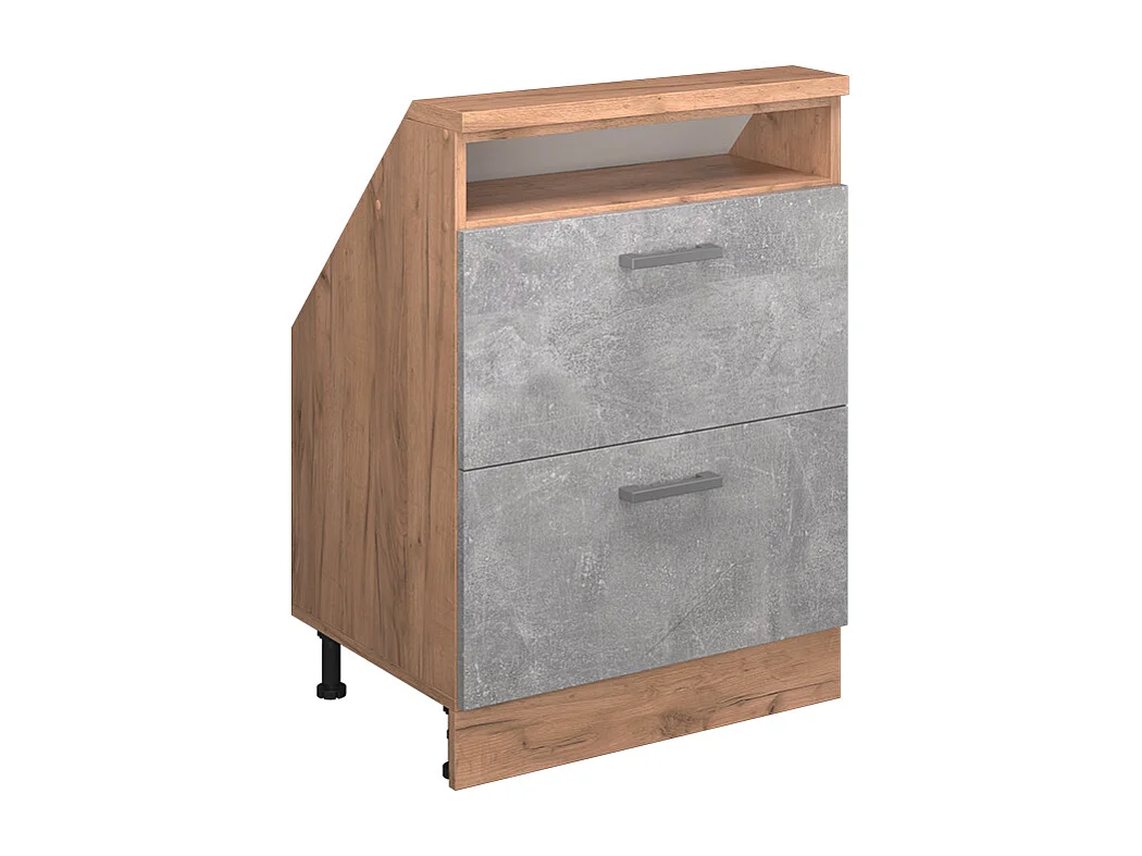 Mobile sottotetto calcestruzzo/quercia dorata 60x46x81.6 rion