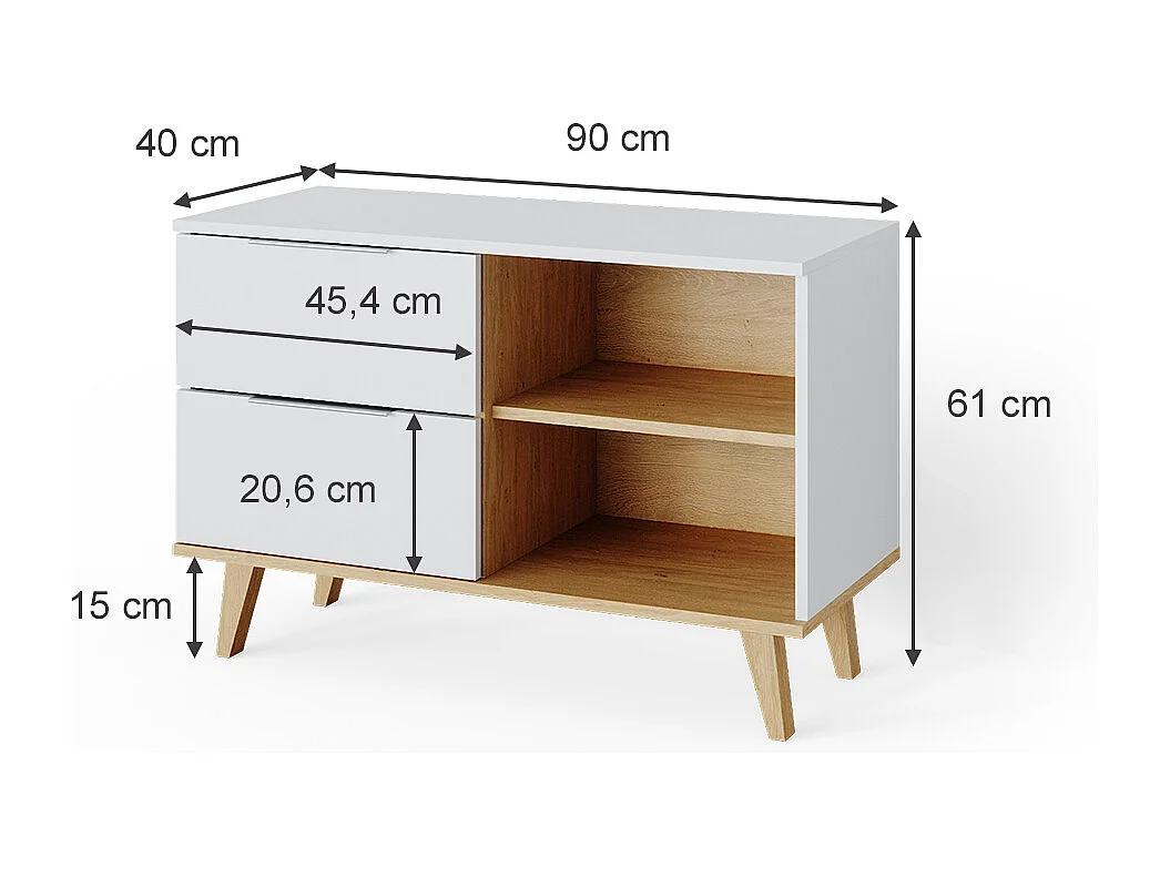 Aparador blanco 40x90x61 nautica