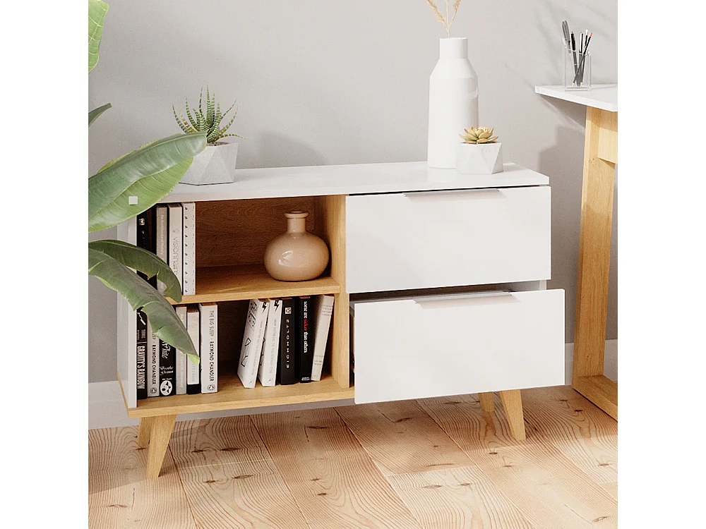 Commode avec tiroirs blanc 40x90x61 nautica