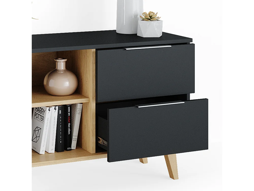 Commode avec tiroirs anthracite 90x40x61 nautica