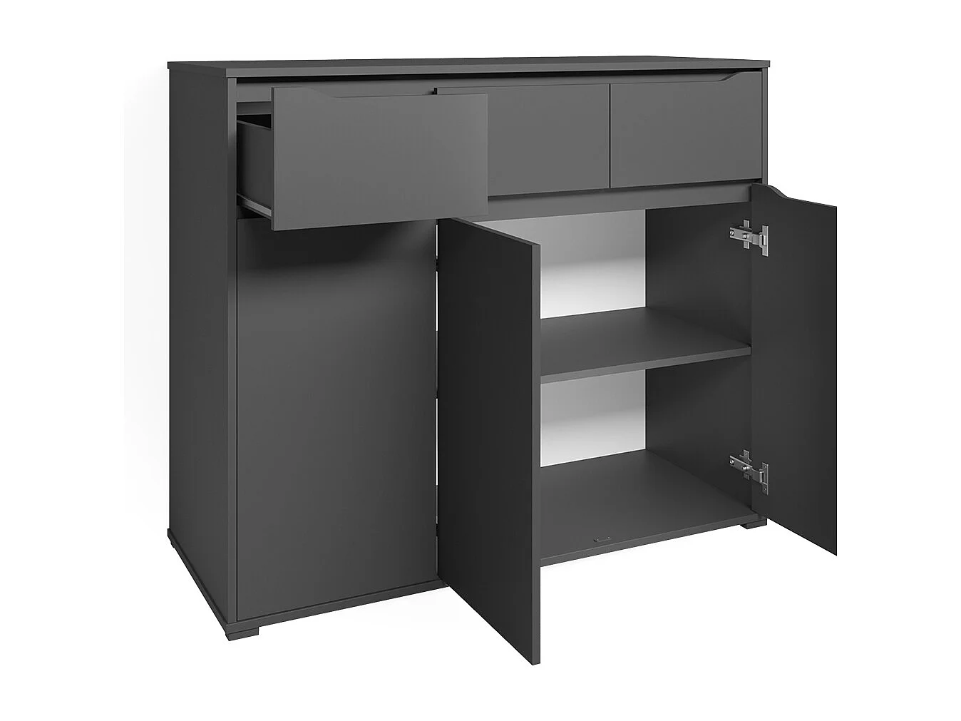 Commode avec tiroirs anthracite 48x120x101.6 ruben
