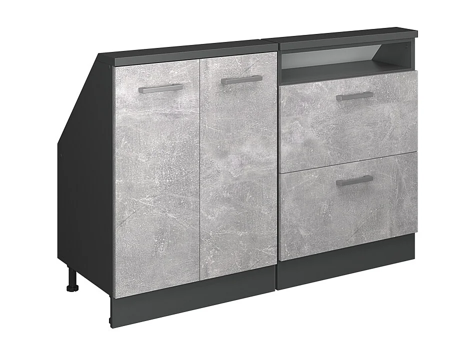 Ensembles de meuble de rangement sous pente béton/anthracite 120x46x81.6 rion