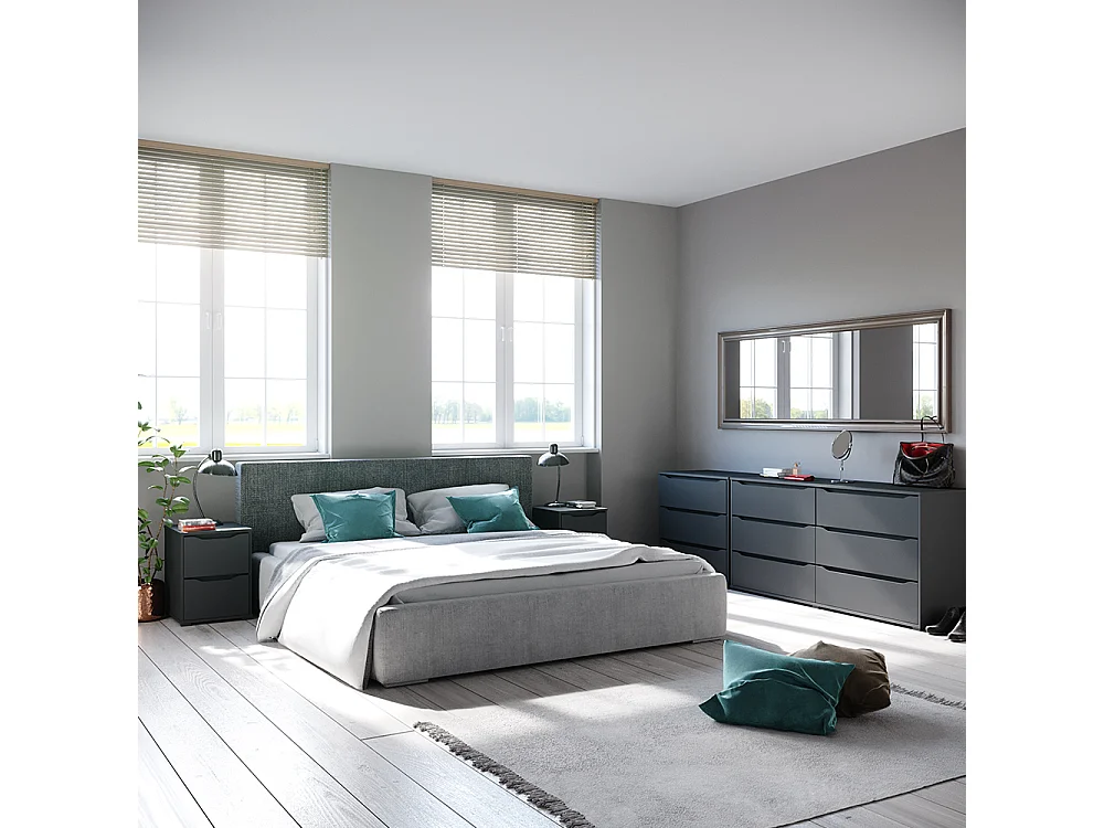 Commode avec tiroirs anthracite 48x160x77.6 ruben