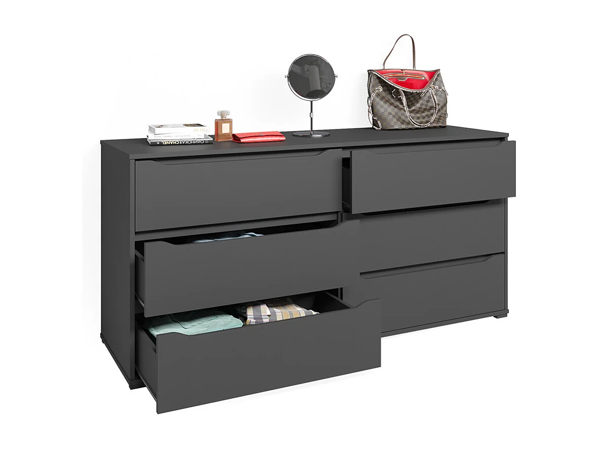 Commode avec tiroirs anthracite 48x160x77.6 ruben