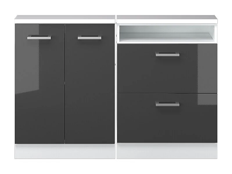 Ensembles de meuble de rangement sous pente anthracite brillant/blanc 120x46x81.6 rion