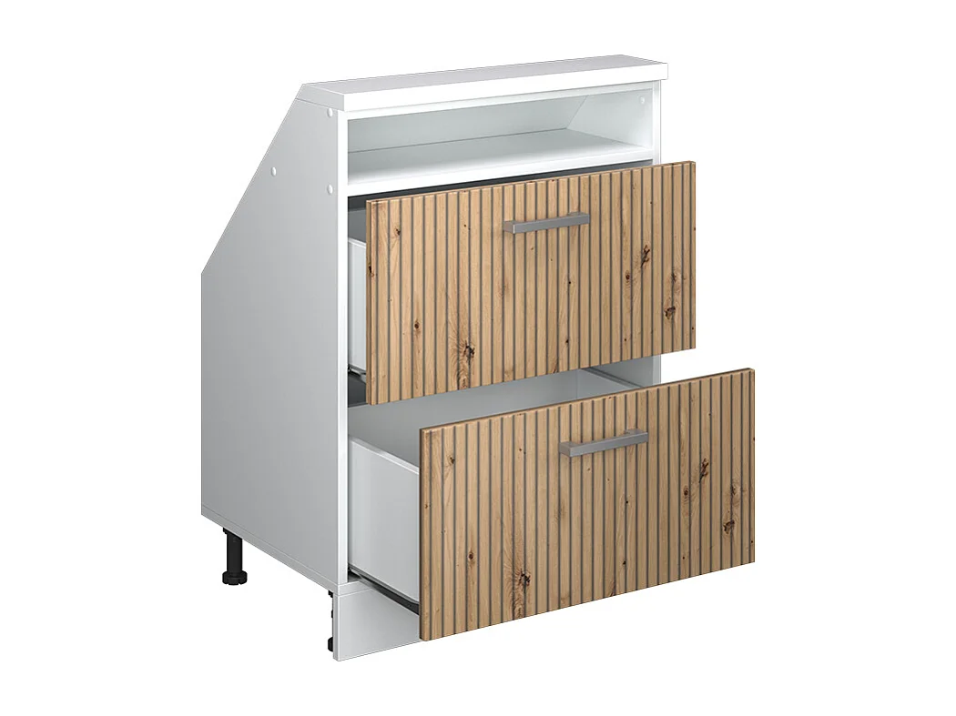 Meuble de rangement sous pente artisan chêne/blanc 60x46x81.6 rion