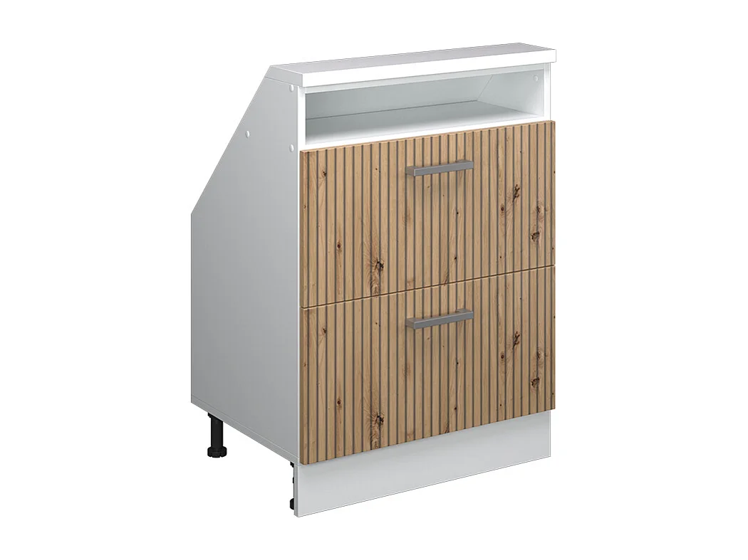 Meuble de rangement sous pente artisan chêne/blanc 60x46x81.6 rion
