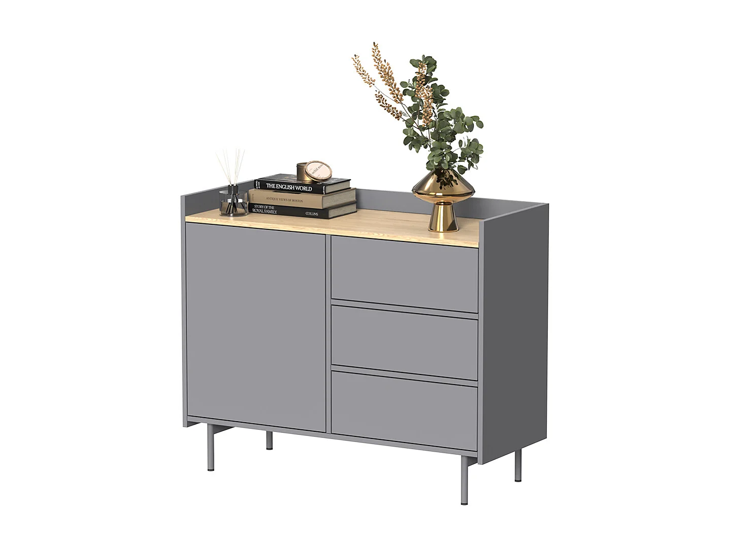 Kommode grau 100x40x82 velina