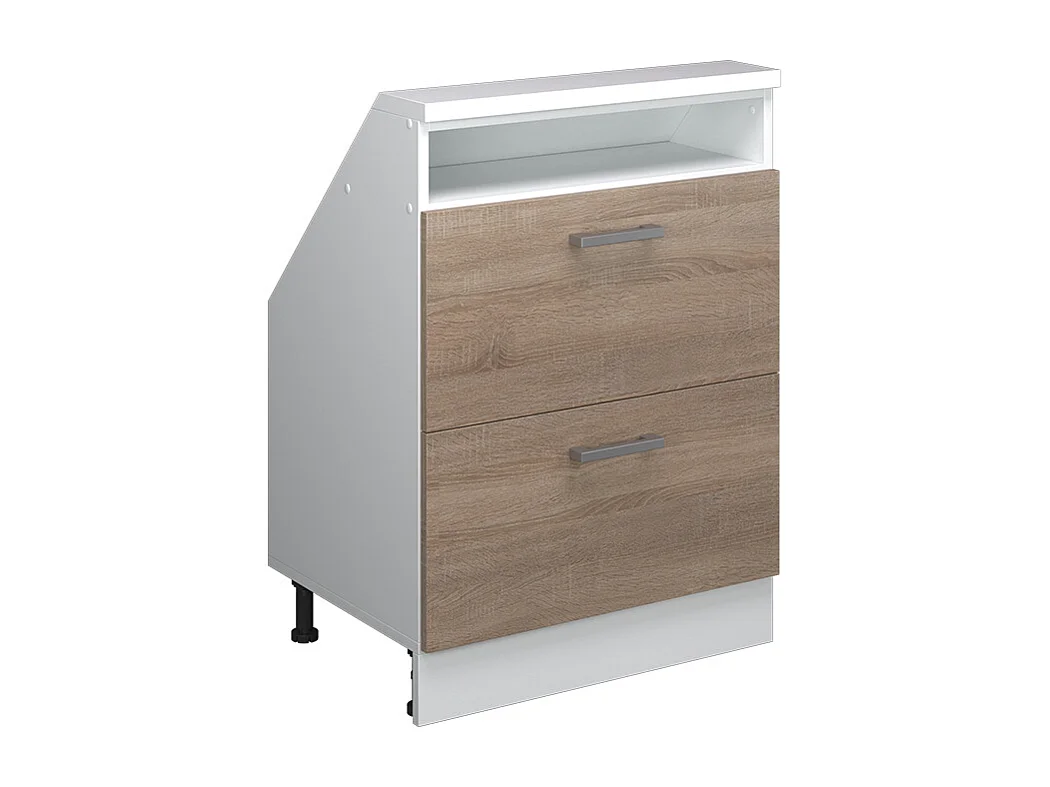 Meuble de rangement sous pente sonoma/blanc 60x46x81.6 rion