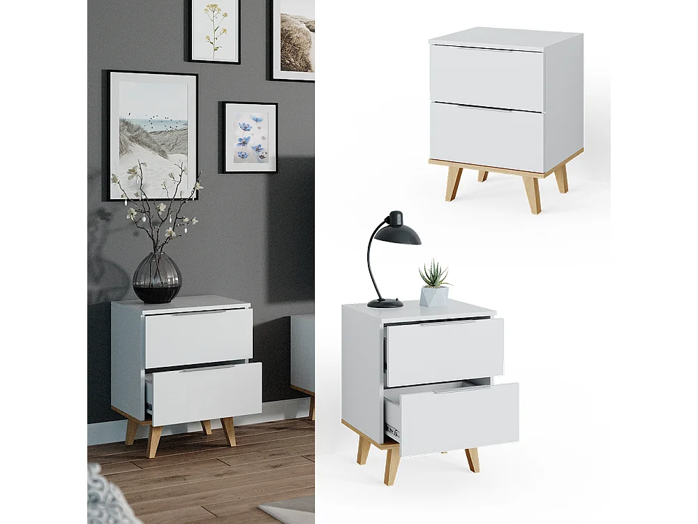 Cassettiera per camera da letto bianco 40x45.9x61 nautica