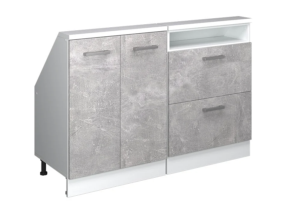 Dachschrägenschrank-Set beton/weiß 120x46x81.6 rion