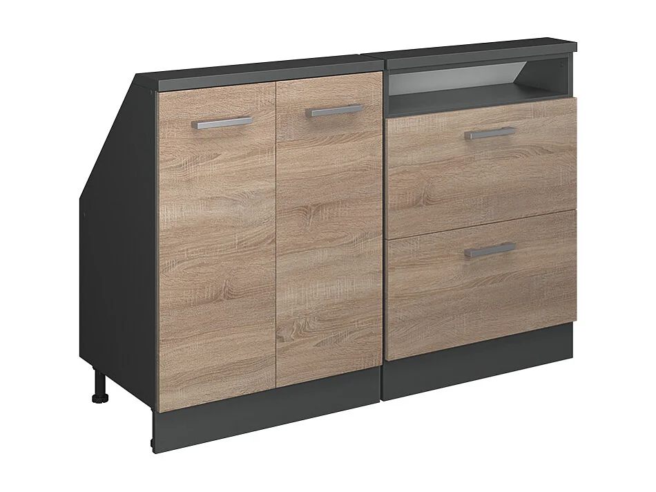 Ensembles de meuble de rangement sous pente sonoma/anthracite 120x46x81.6 rion