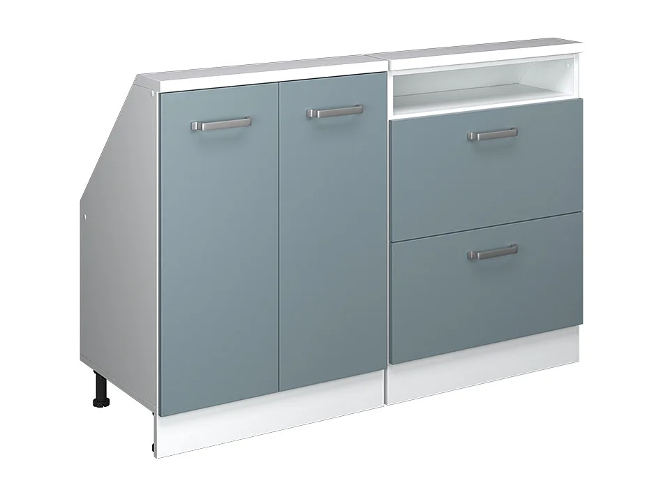Ensembles de meuble de rangement sous pente bleu-gris/blanc 120x46x81.6 rion