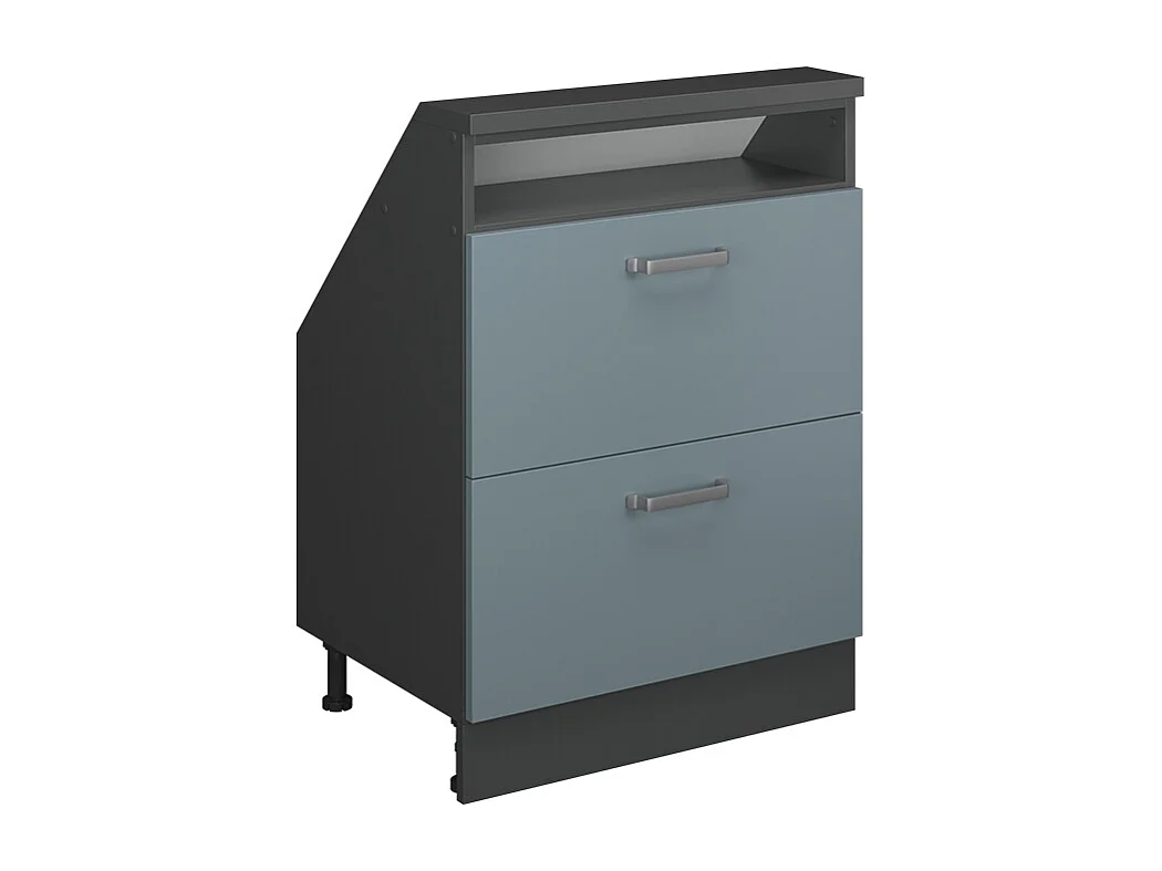 Meuble de rangement sous pente bleu-gris/anthracite 60x46x81.6 rion