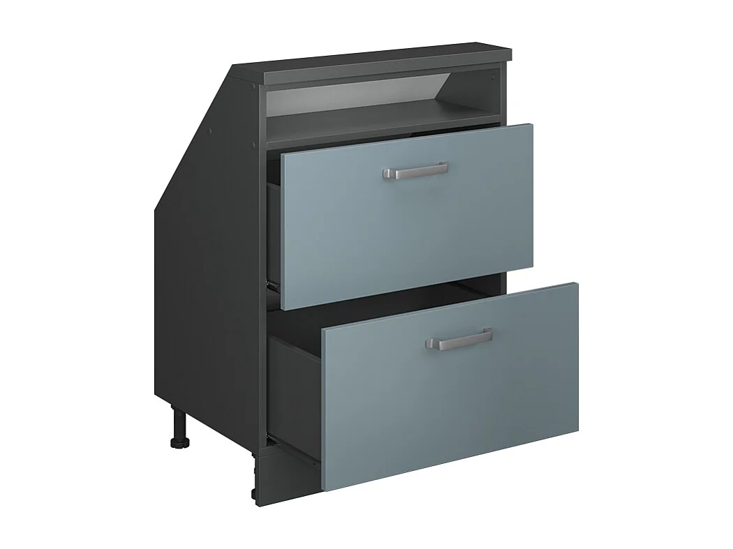 Meuble de rangement sous pente bleu-gris/anthracite 60x46x81.6 rion