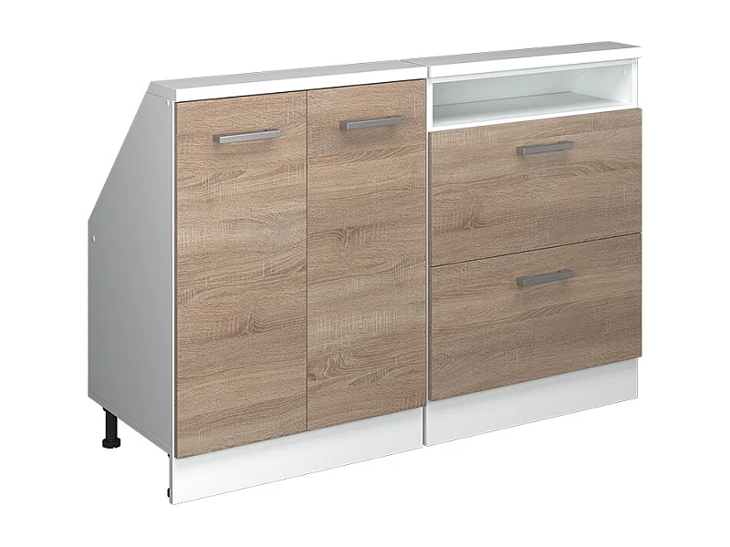 Dachschrägenschrank-Set sonoma/weiß 120x46x81.6 rion