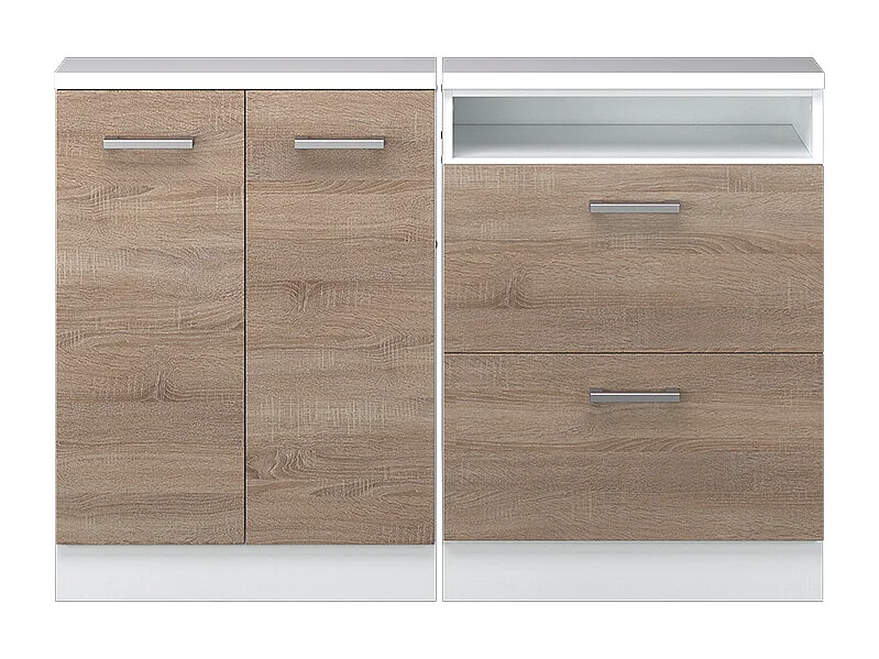 Ensembles de meuble de rangement sous pente sonoma/blanc 120x46x81.6 rion