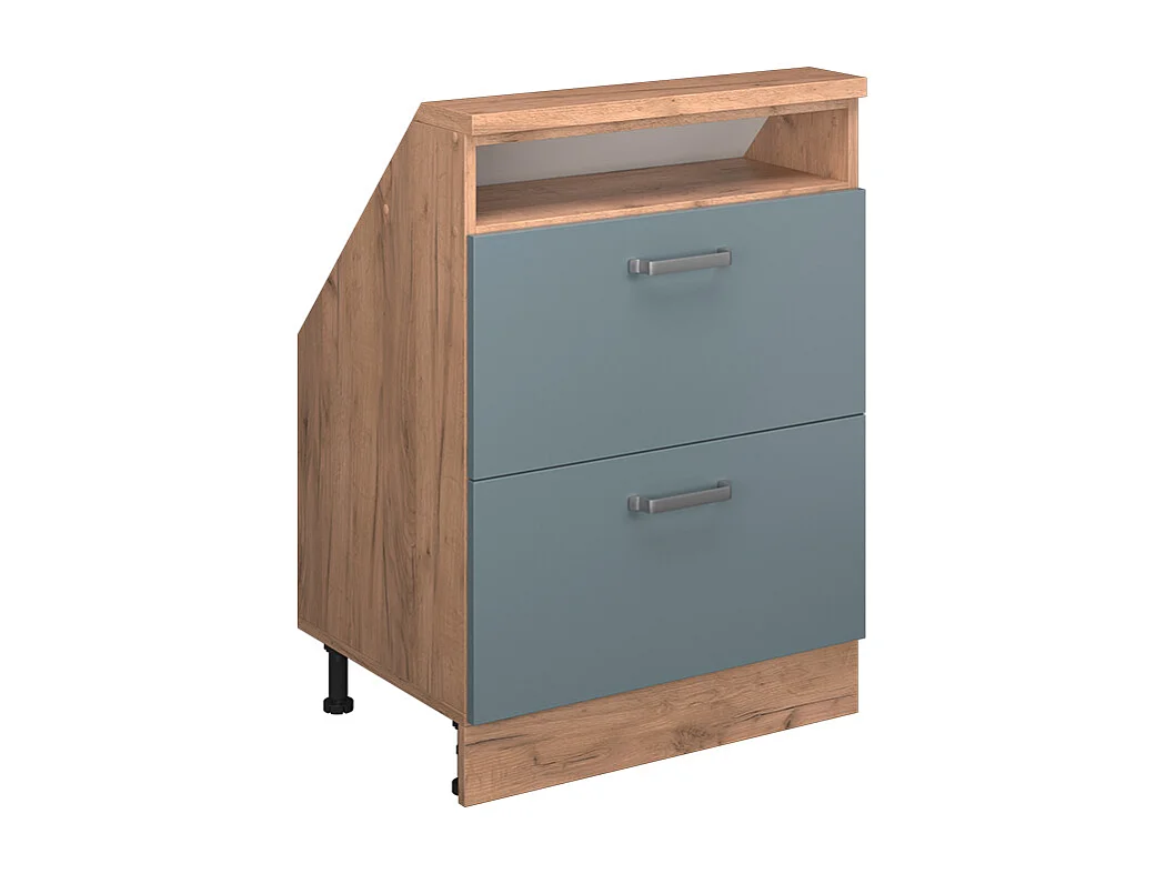 Meuble de rangement sous pente bleu-gris/chêne doré 60x46x81.6 rion