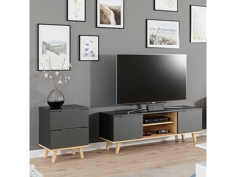 Commode avec tiroirs anthracite 46x40x61 nautica