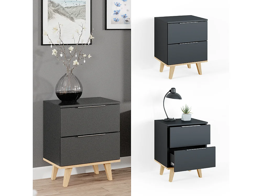 Commode avec tiroirs anthracite 46x40x61 nautica