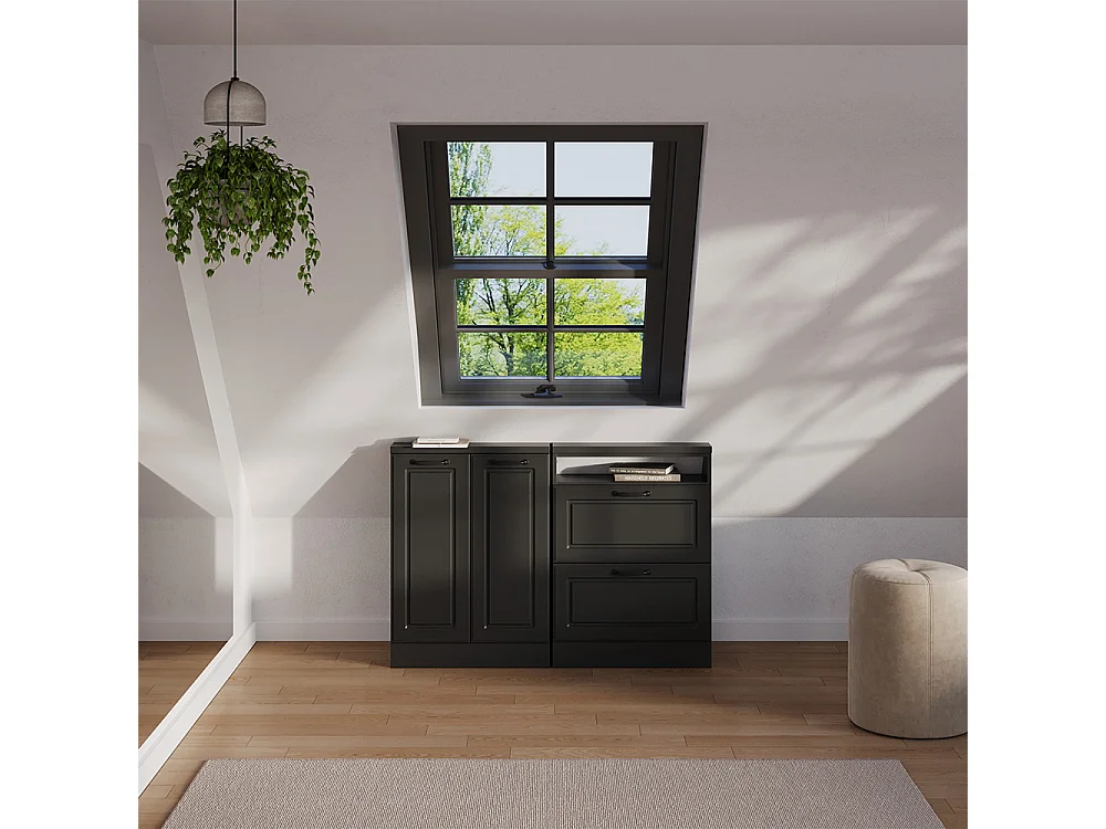 Set di mobili sottotetto casa di campagna antracite/antracite 120x46x81.6 rion