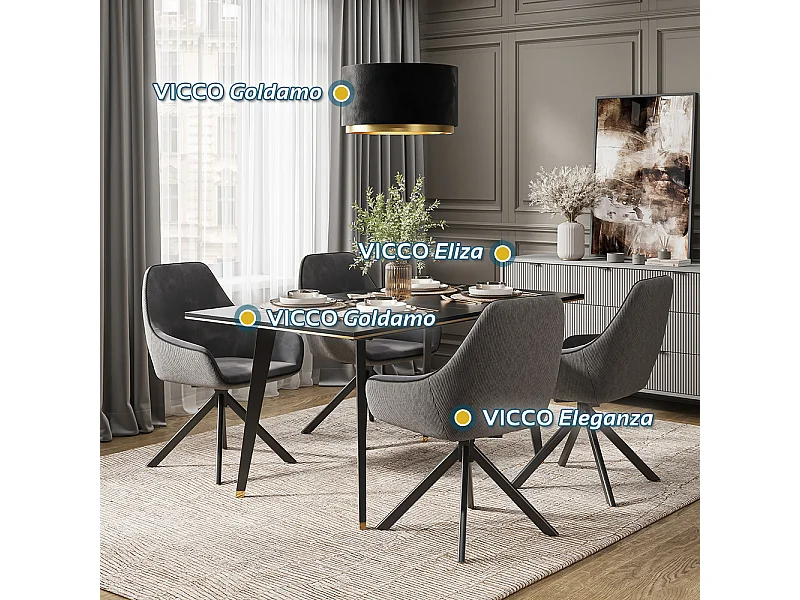 Eetkamerstoel antraciet 60x62x89 eleganza