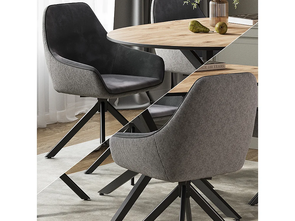 Fauteuil de salon anthracite 60x62x89 eleganza