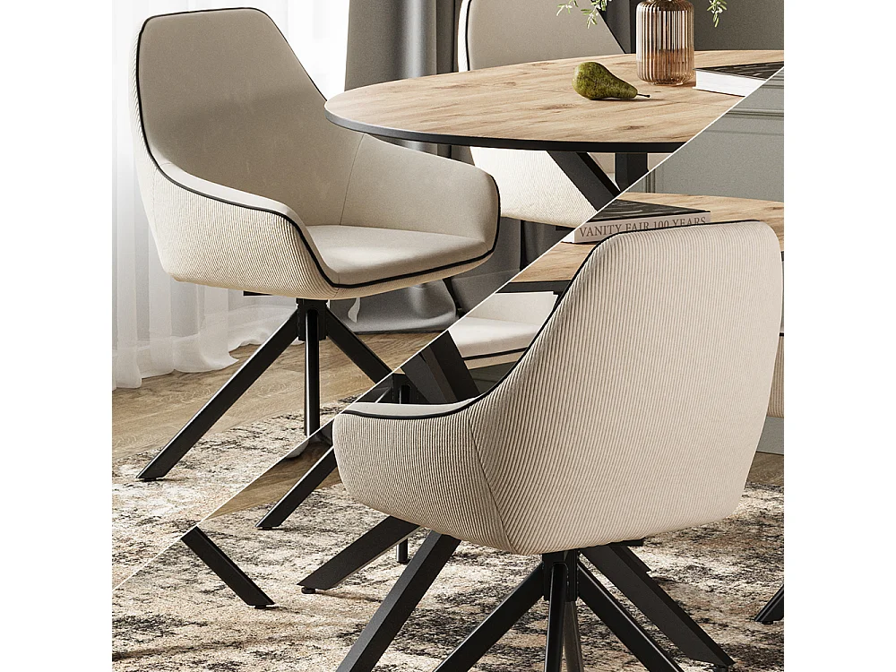 Fauteuil de salon beige 60x62x89 eleganza