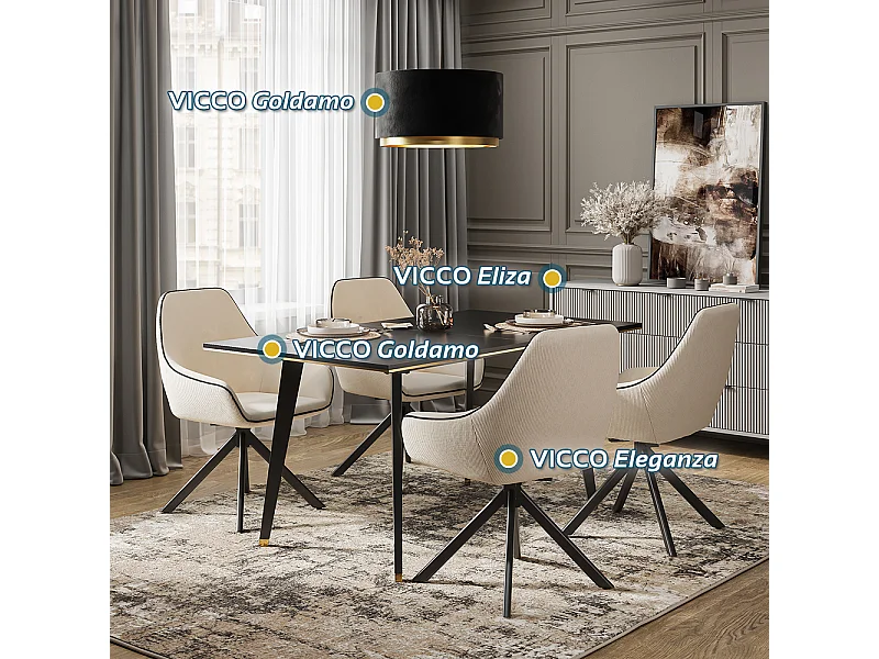 Eetkamerstoel beige 60x62x89 eleganza