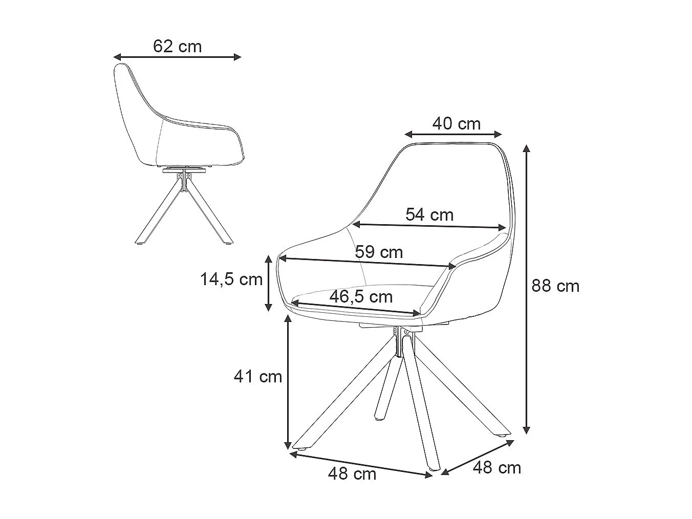 Lounge chair giallo senape 60x62x89 eleganza