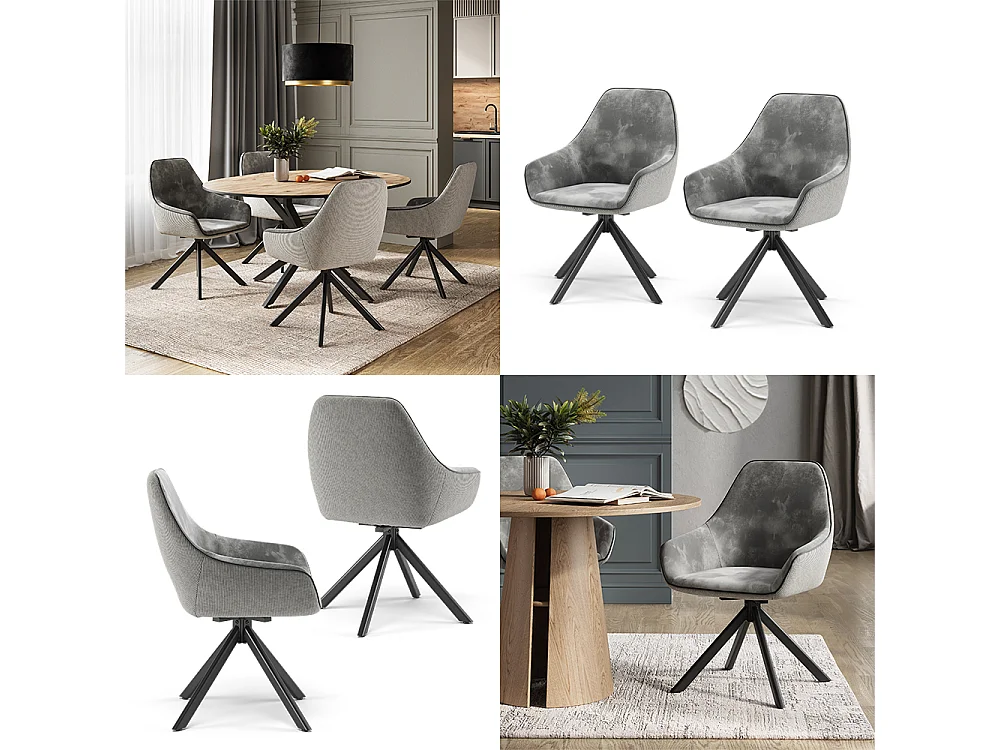 Fauteuil de salon gris clair 60x62x89 eleganza