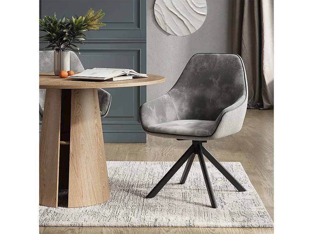 Fauteuil de salon gris clair 60x62x89 eleganza
