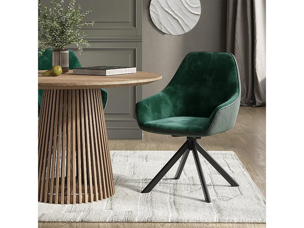 Fauteuil de salon vert foncé 60x62x89 eleganza