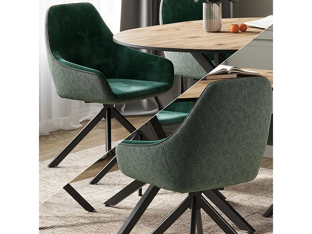 Fauteuil de salon vert foncé 60x62x89 eleganza