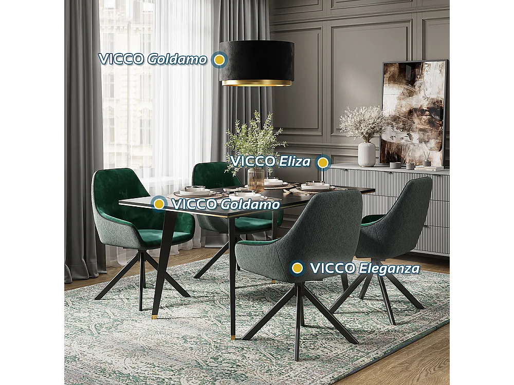 Fauteuil de salon vert foncé 60x62x89 eleganza