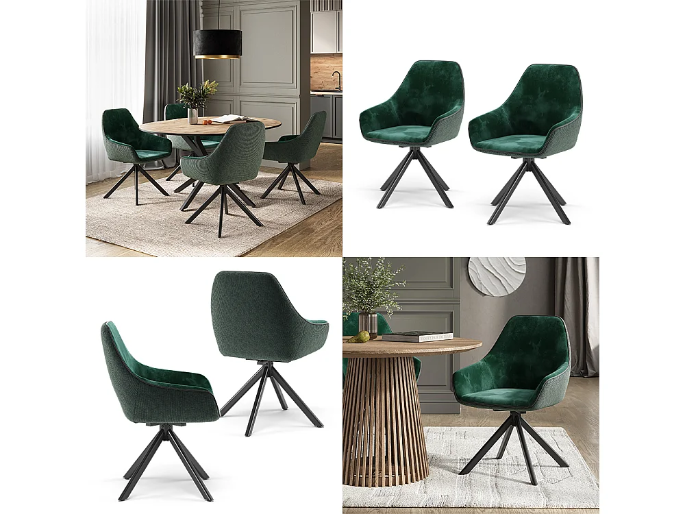 Fauteuil de salon vert foncé 60x62x89 eleganza