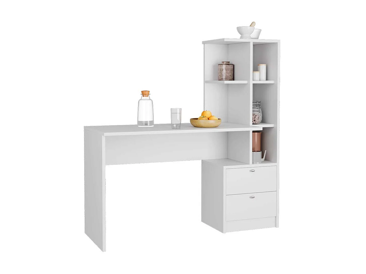 Table à manger blanc 136x55x138 denton