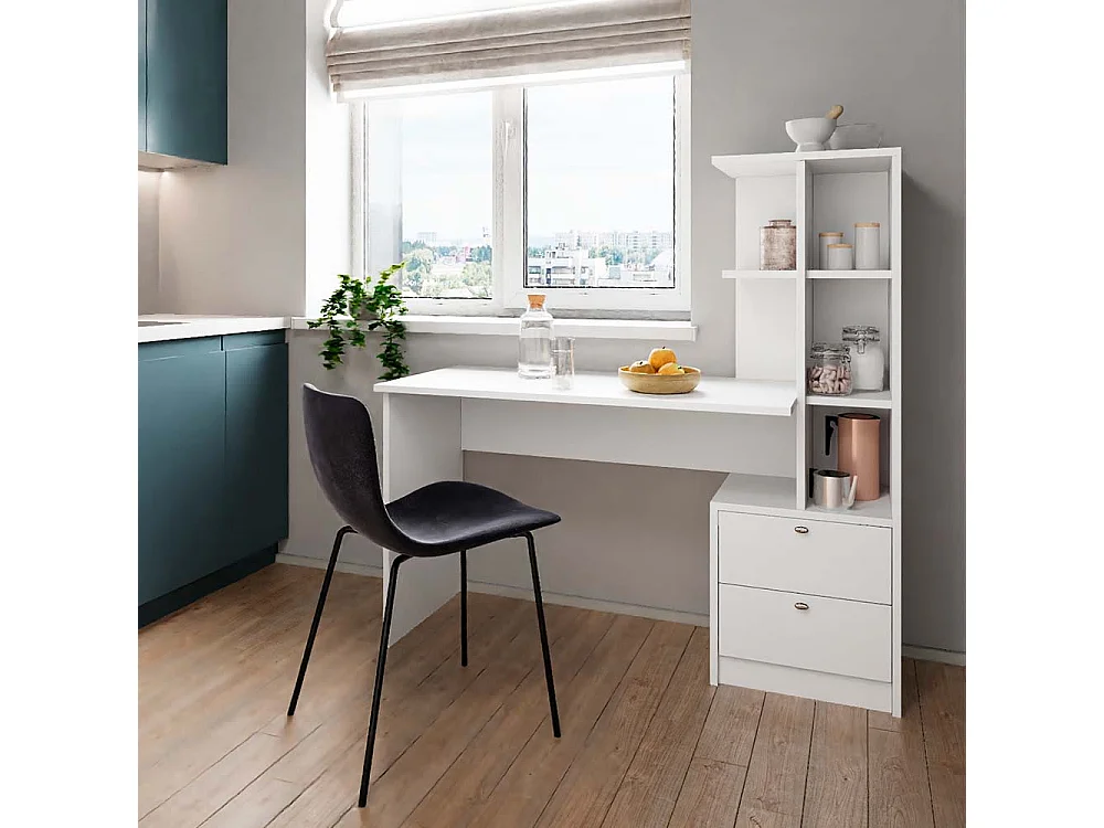 Table à manger blanc 136x55x138 denton