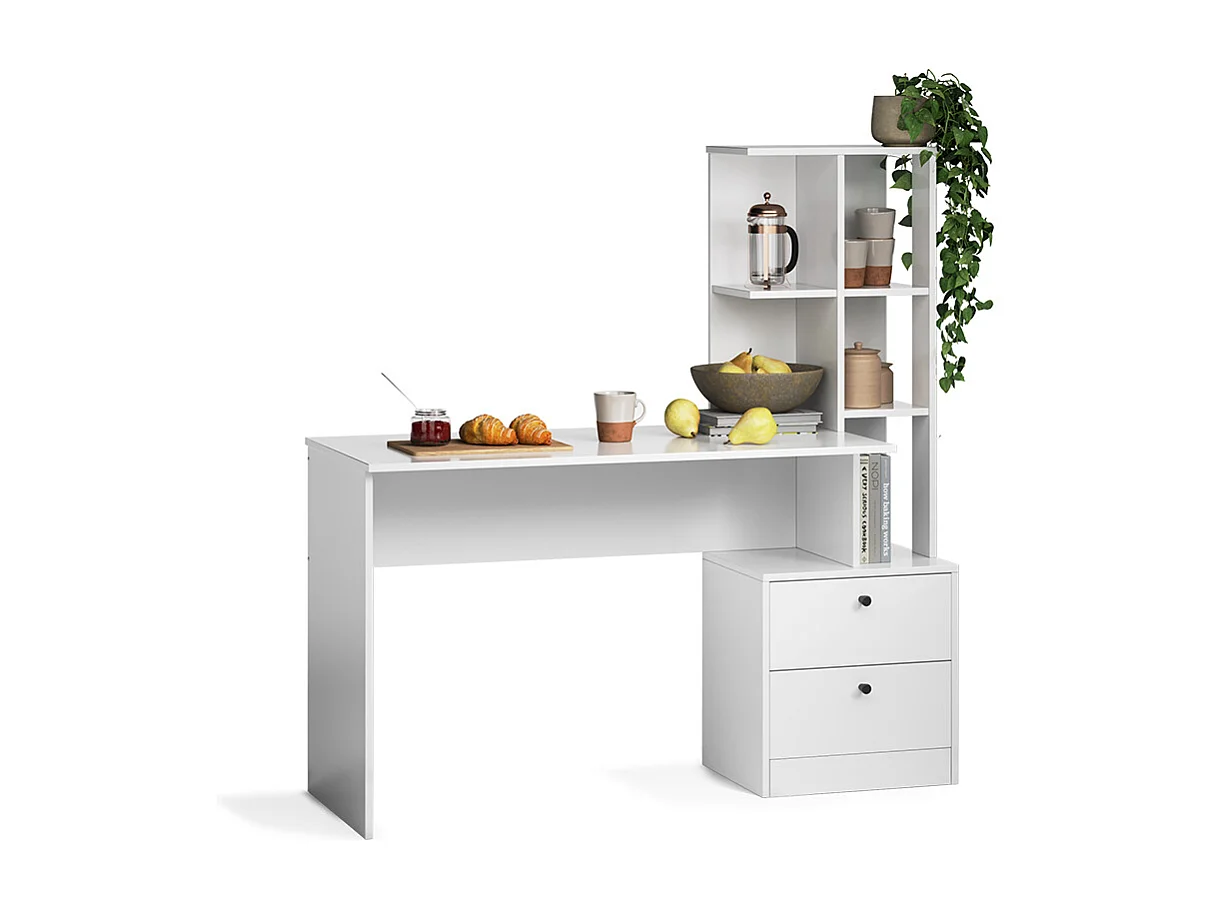 Tavolo da pranzo bianco 136x55x138 denton