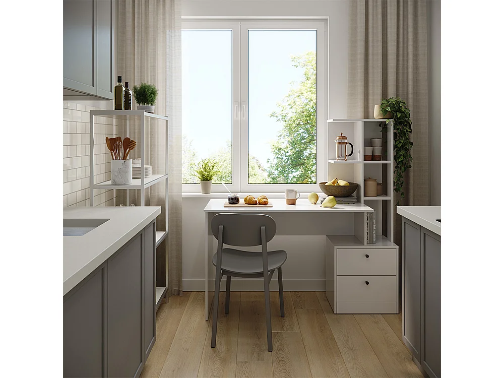 Tavolo da pranzo bianco 136x55x138 denton