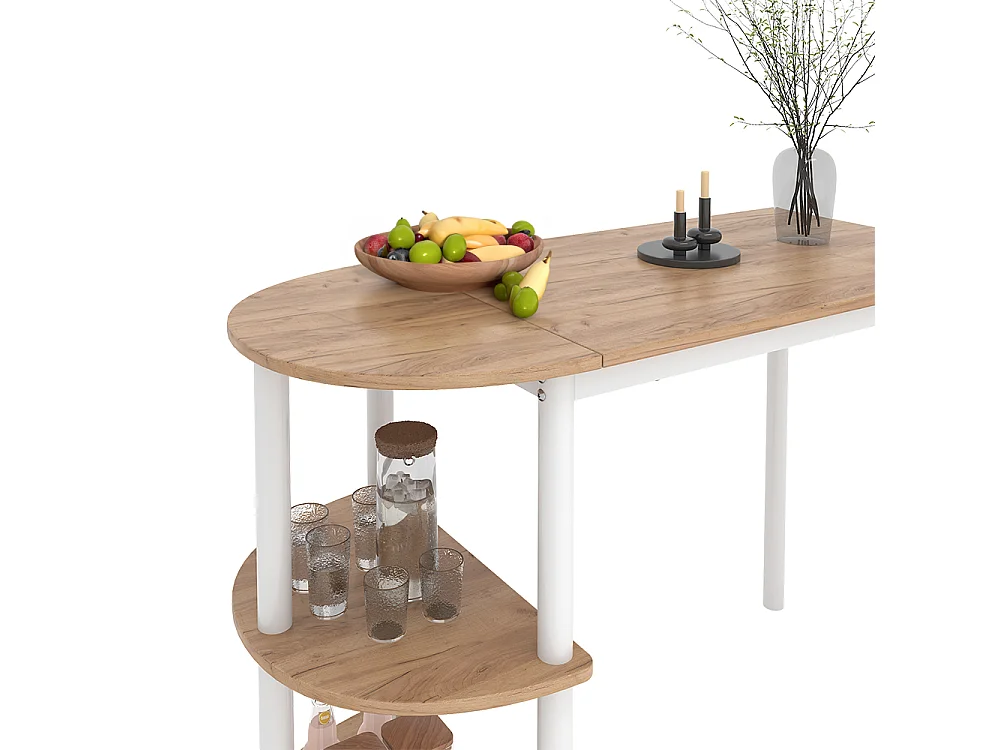 table de cuisine chêne doré/blanc 110x50x75.5 freetown