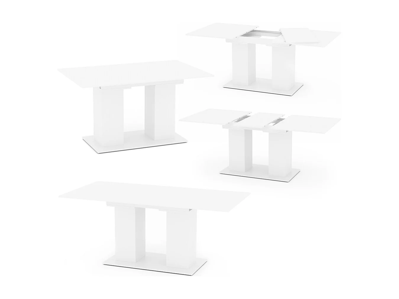 Table de salle à manger blanc 140x90x76 dix