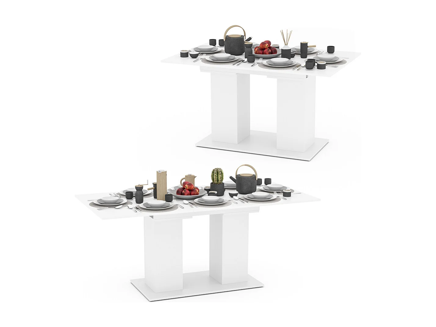 Table de salle à manger blanc 140x90x76 dix